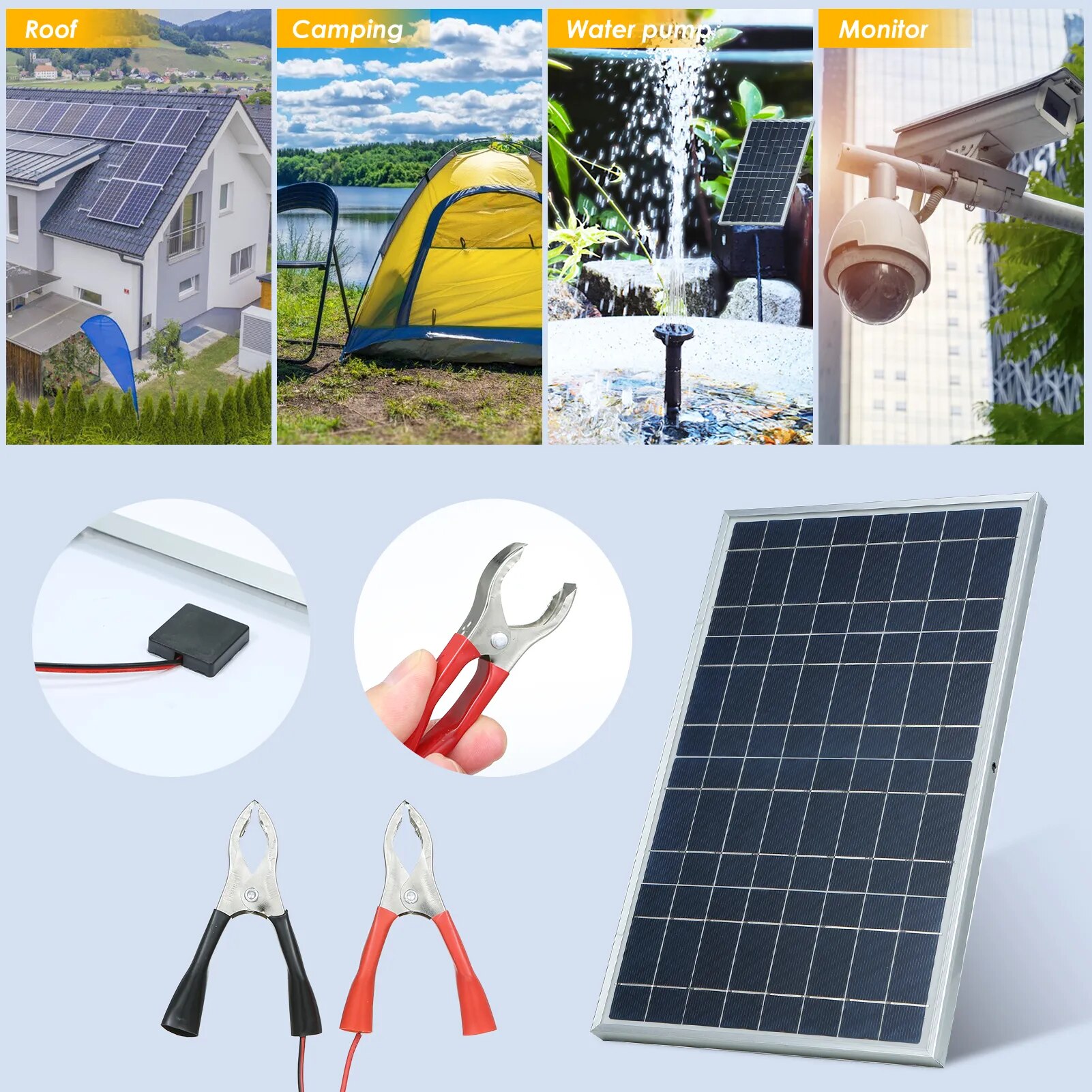 300W-600W-Solar-Panel-Kit-Set-Portable-with-Alligator-Clip-IP65-Water-Resistance-for-Home-Indoor-1