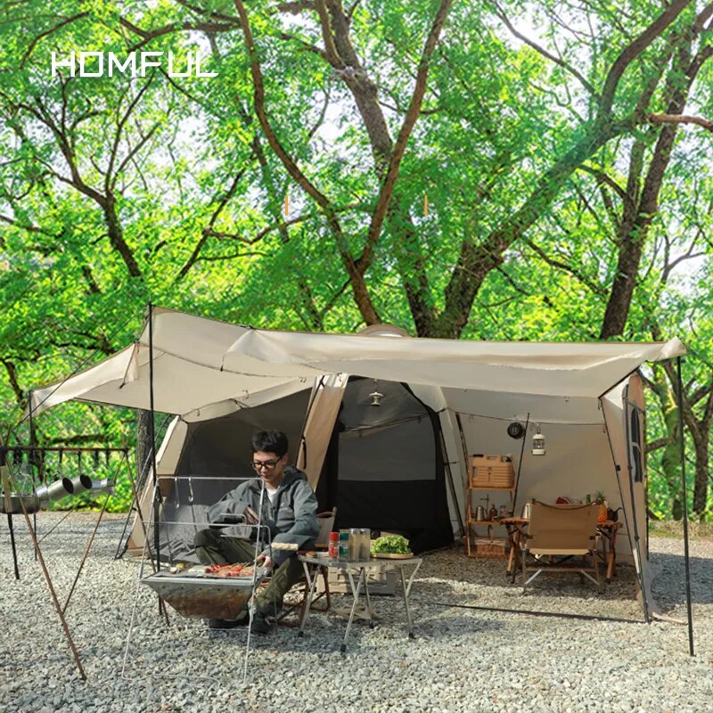 HOMFUL-Glamping-Tunnel-tent-Camping-Waterproof-One-Bed-Room-And-One-Living-Room-Outdoor-Family-Shelter-1
