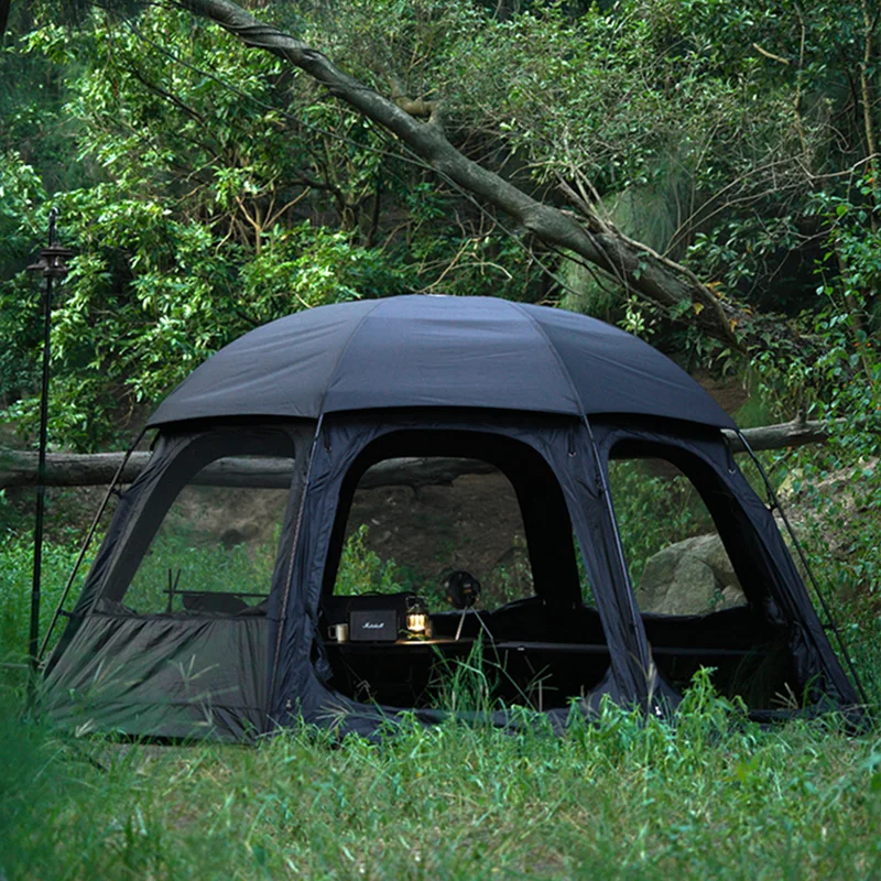 Black-Coated-Octagonal-Ball-Dome-Tent-5-8-Person-Waterproof-Shelter-Beach-Hiking-Spherical-Pergola-Outdoor