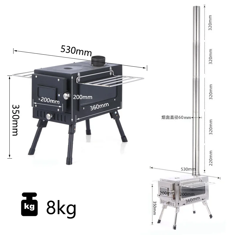 Camping-Tent-Stove-With-Chimney-Collapsible-Wood-Burning-Stove-Stainless-Steel-Outdoor-Hot-Tent-Heater-Portable