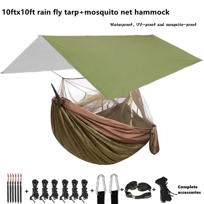 Hammock-Camping-with-Bug-Net-Netting-and-Rain-Fly-Tarp-Portable-Nylon-Parachute-Hammocks-for-Outdoor