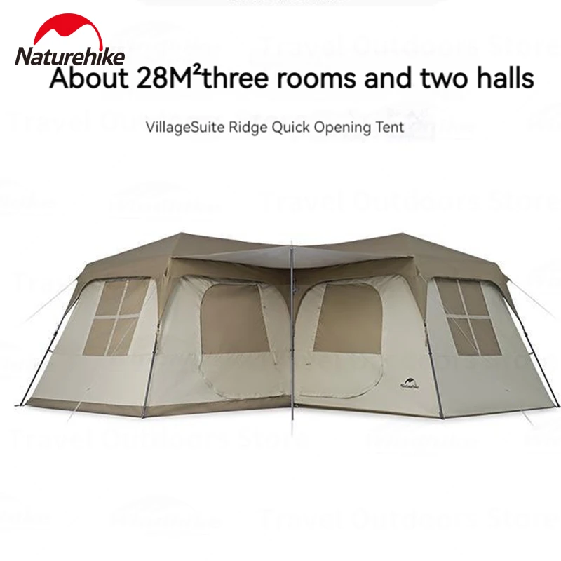 Naturehike-Village-Suite-UPF50-Outdoor-Camping-Roof-Tent-10-12-Persons-210D-Waterproof-2-Halls-Automatic