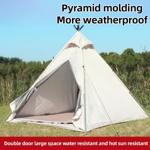 Outdoor Camping Pyramid Tent Easy To Build Light Luxury Indian Sun Protection Wind And Rain Picnic Shelter Camping Equipment