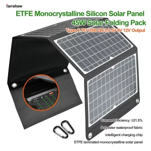 Tarrahaw 45w Etfe Solar Panel ETFE Solar Folding Pack 45W Type C PD USB QC3.0 Fast Charger Outdoor Waterproof Portable Solar Bag